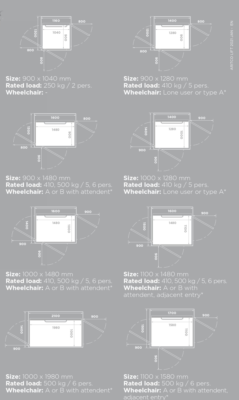 Aritco Public Access Dimensions